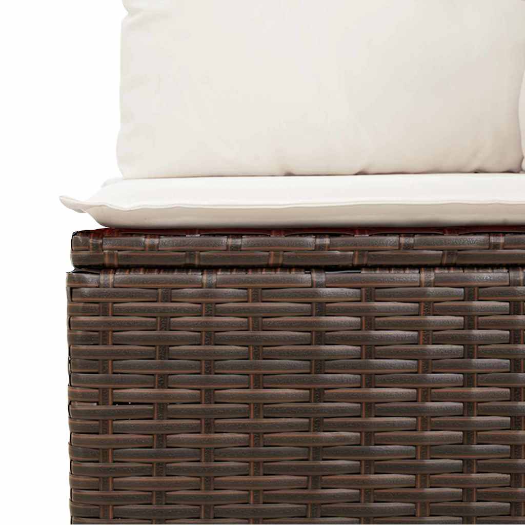 Garten-Sofa-Set mit Speicher 6 pcs Braun Poly Rattan